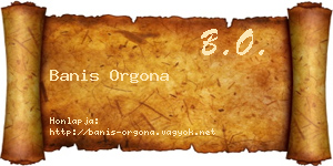 Banis Orgona névjegykártya